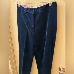 Bloomingdale’s Velvet Blue Pants Size 8, Excellent Condition. Jacket available.